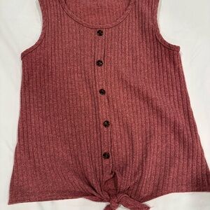 Olivia Rae Ribbed Knit Tank Top - Rose